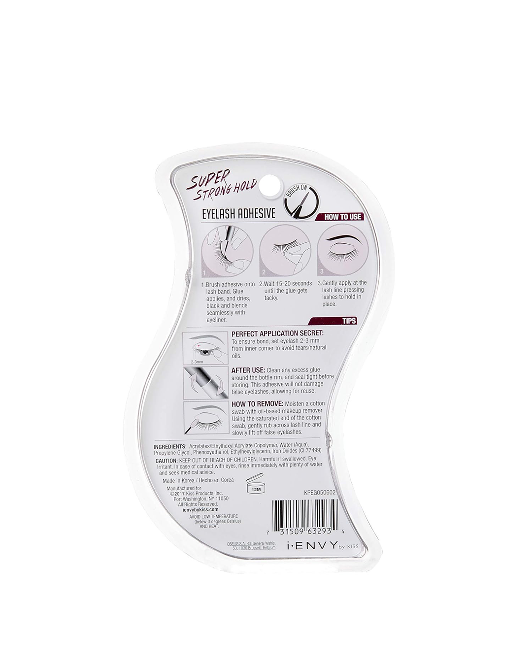 Kiss Super Strong Hold Eyelash Adhesive Glue - Black (KPEG05)