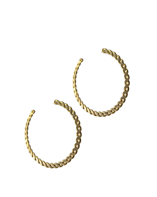 Large Braided Hoops Earrings