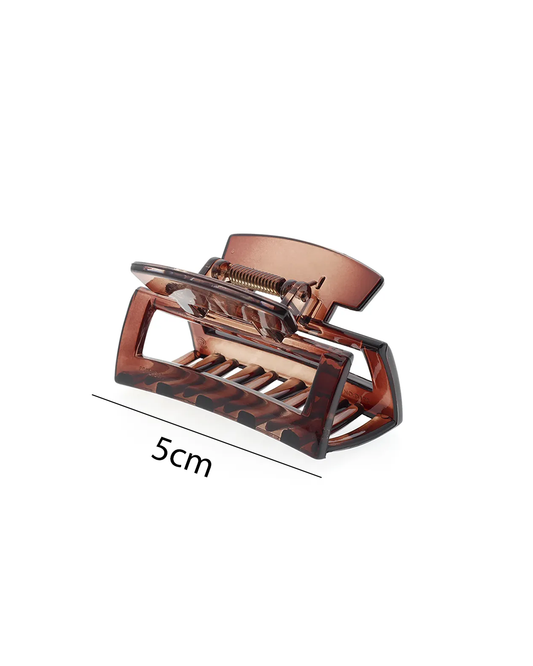 Medium Brown Rectangle Hair Claw Clip - 8115