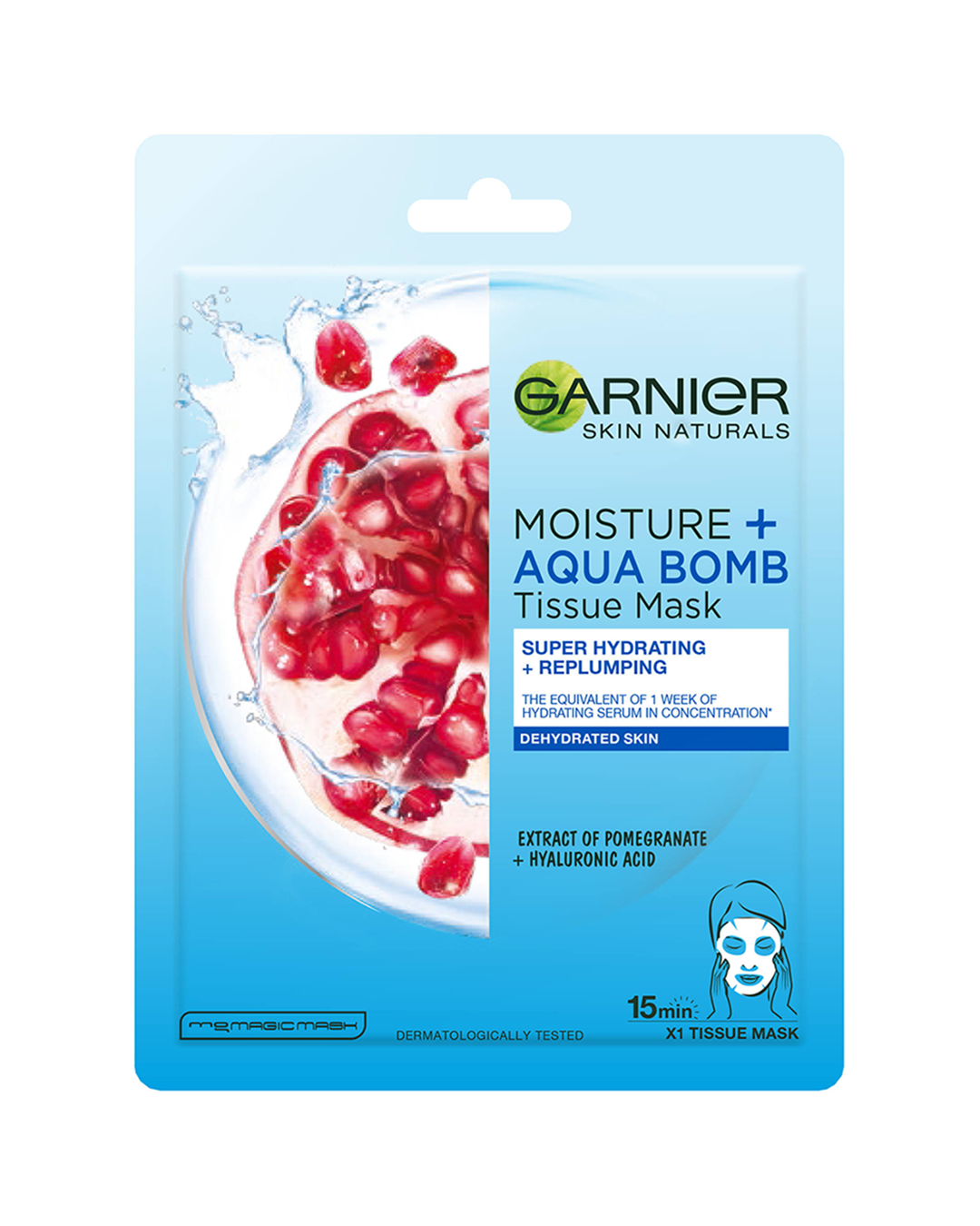 Garnier Skin Naturals Moisture + Aqua Bomb Tissue Mask (pomegarante)