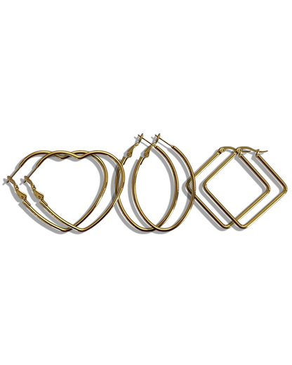 Hoops Earrings Set