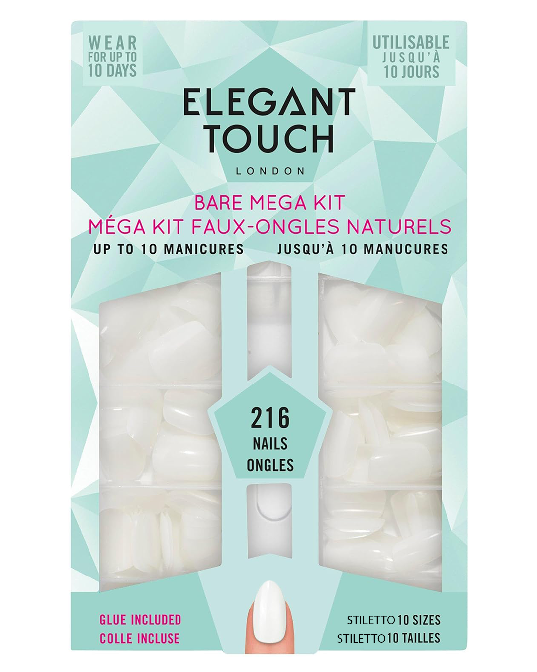 Elegant Touch Bare Mega Kit ( 216 nails )