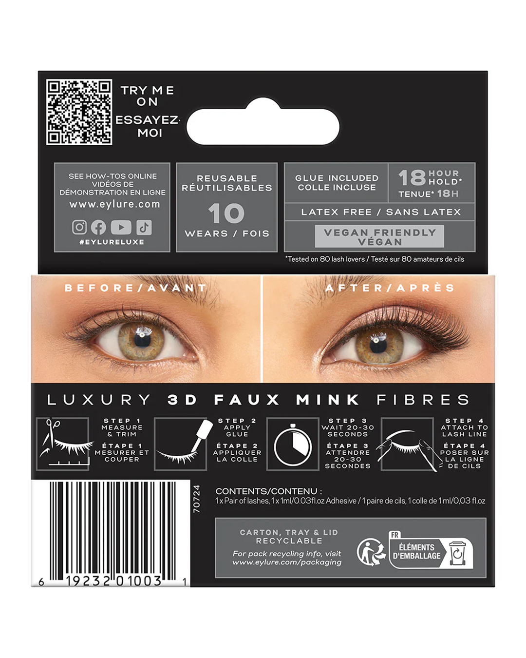 Eylure London Luxe 3D Onyx 3D Faux Mink