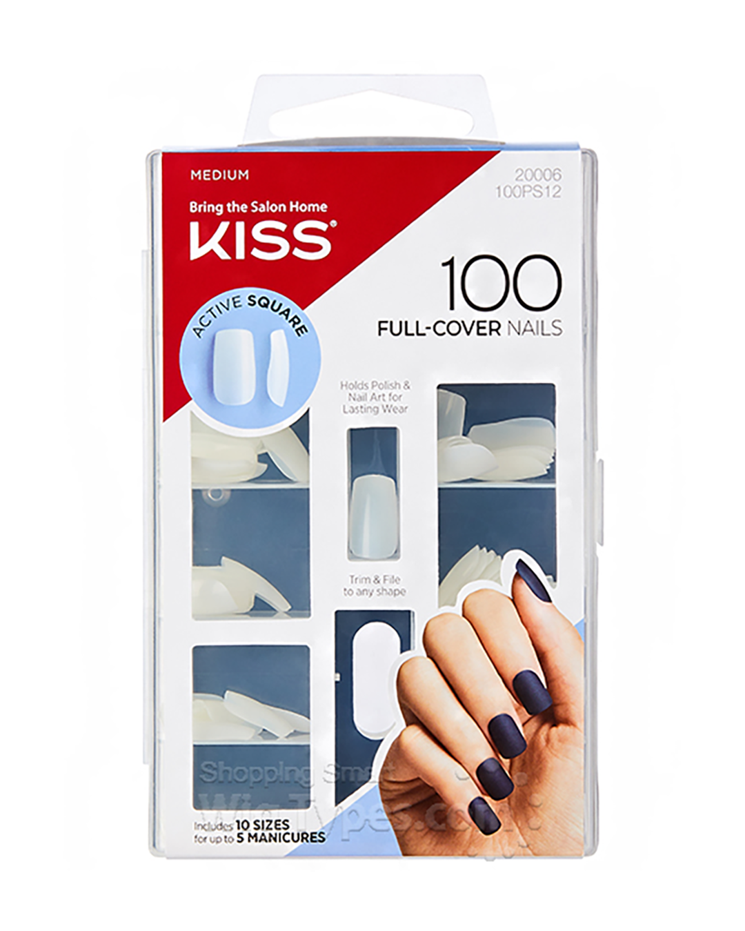 Kiss 100 Pcs Full Cover Nails (100PS12)